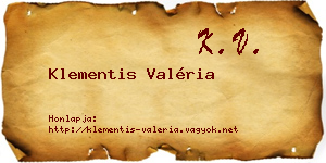 Klementis Valéria névjegykártya