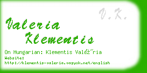 valeria klementis business card